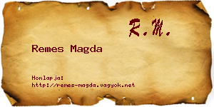 Remes Magda névjegykártya